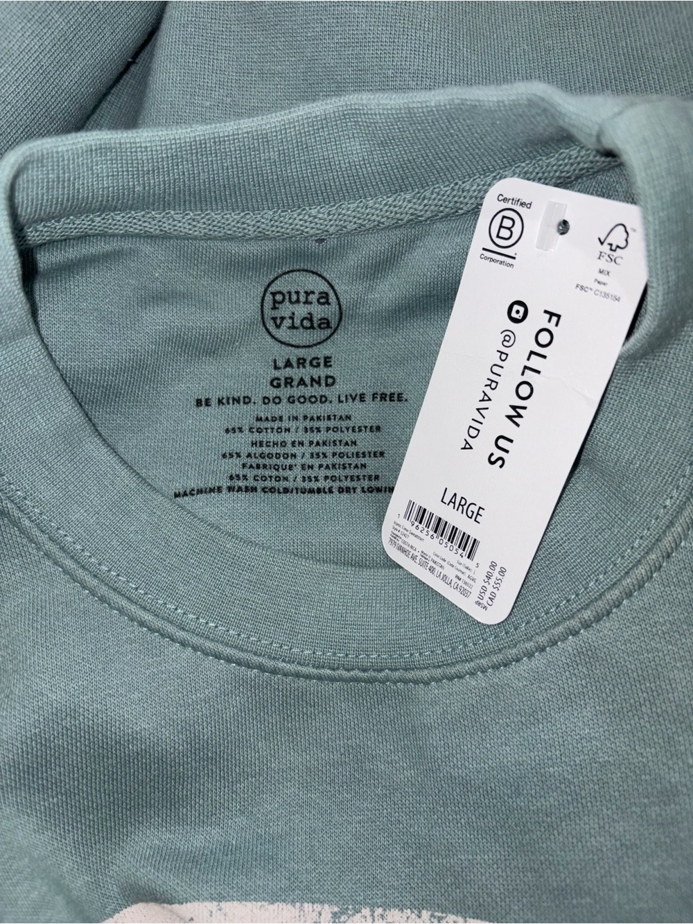 PURA VIDA Iconic Crewneck Sweatshirt (L) - Picture 3 of 3